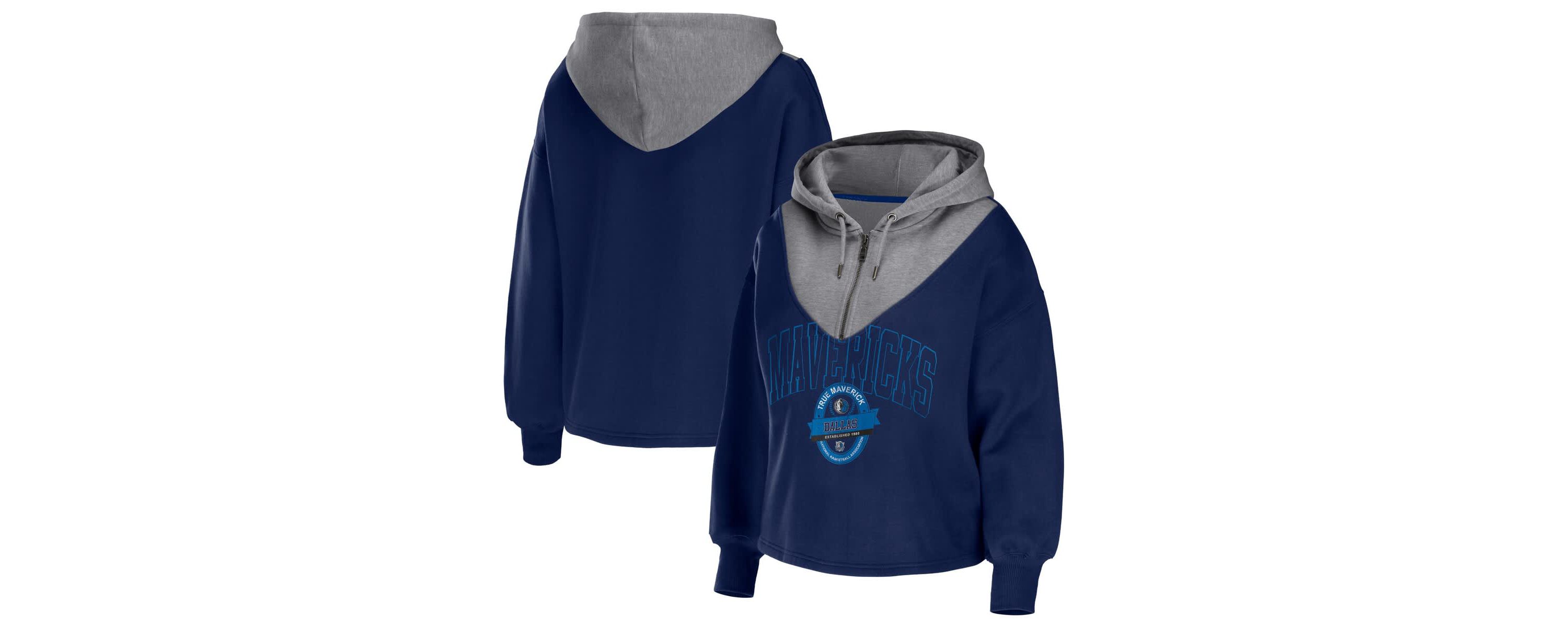 NBA Dallas Mavericks Pieced Quarter-Zip Hoodie Jacket
