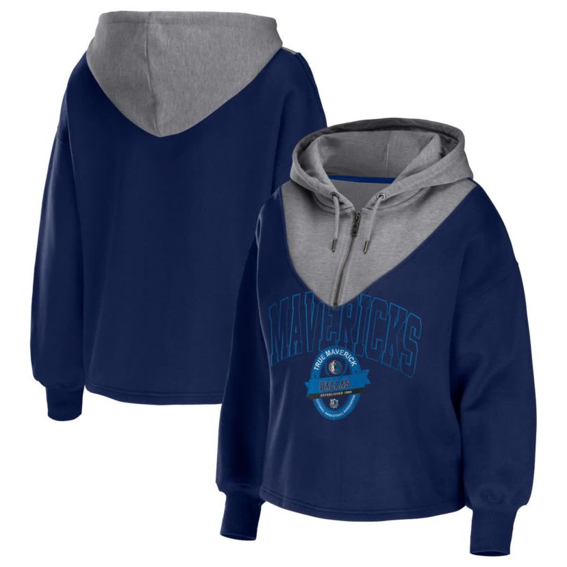NBA Dallas Mavericks Pieced Quarter-Zip Hoodie Jacket