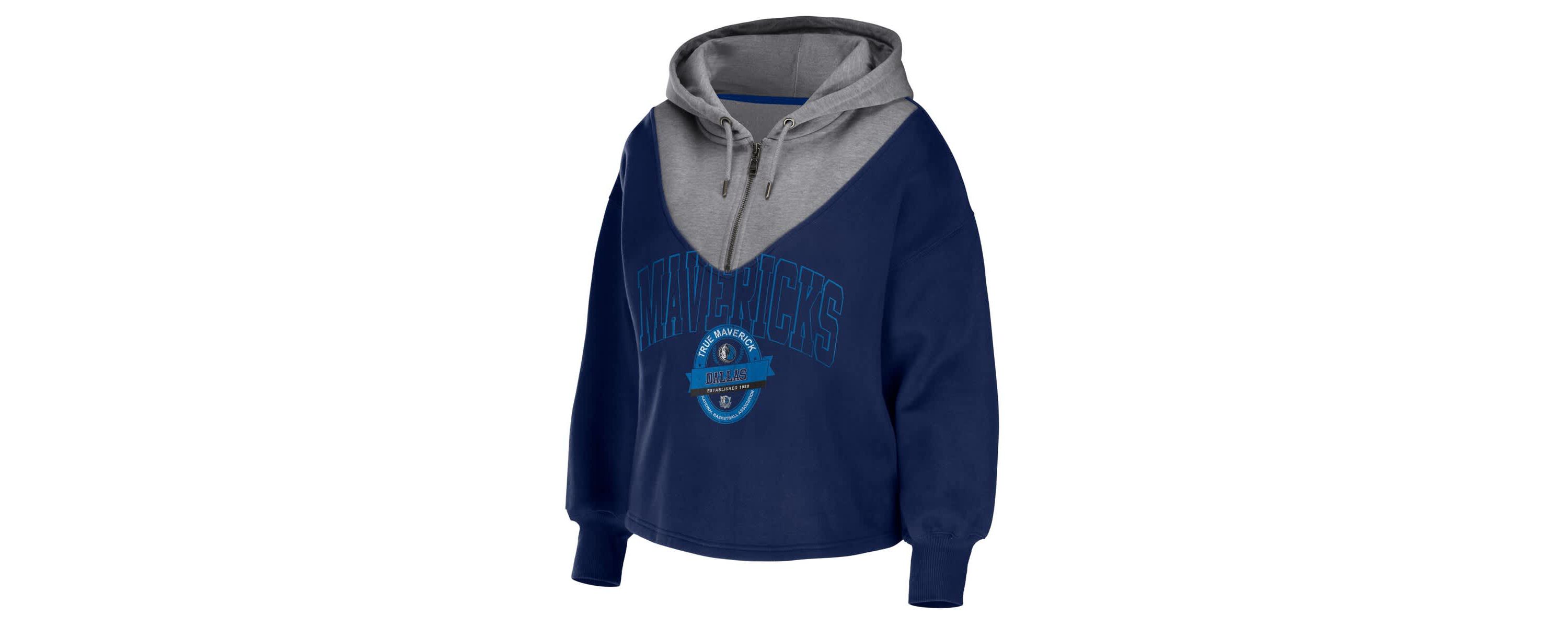 NBA Dallas Mavericks Pieced Quarter-Zip Hoodie Jacket