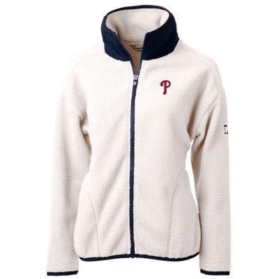MLB White/Navy Philadelphia Phillies Cascade Eco Sherpa Fleece Full-Zip Jacket