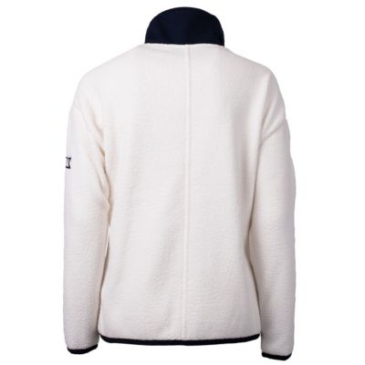 MLB White/Navy Cleveland Guardians Cascade Eco Sherpa Fleece Full-Zip Jacket