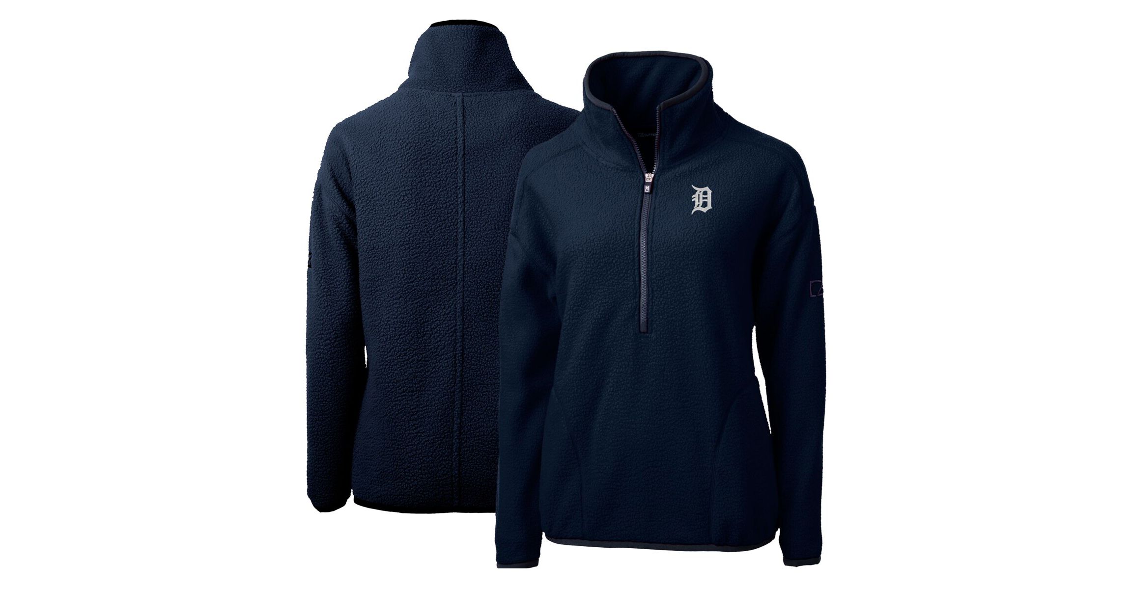 MLB Detroit Tigers Cascade Eco Sherpa Fleece Quarter-Zip Pullover Jacket