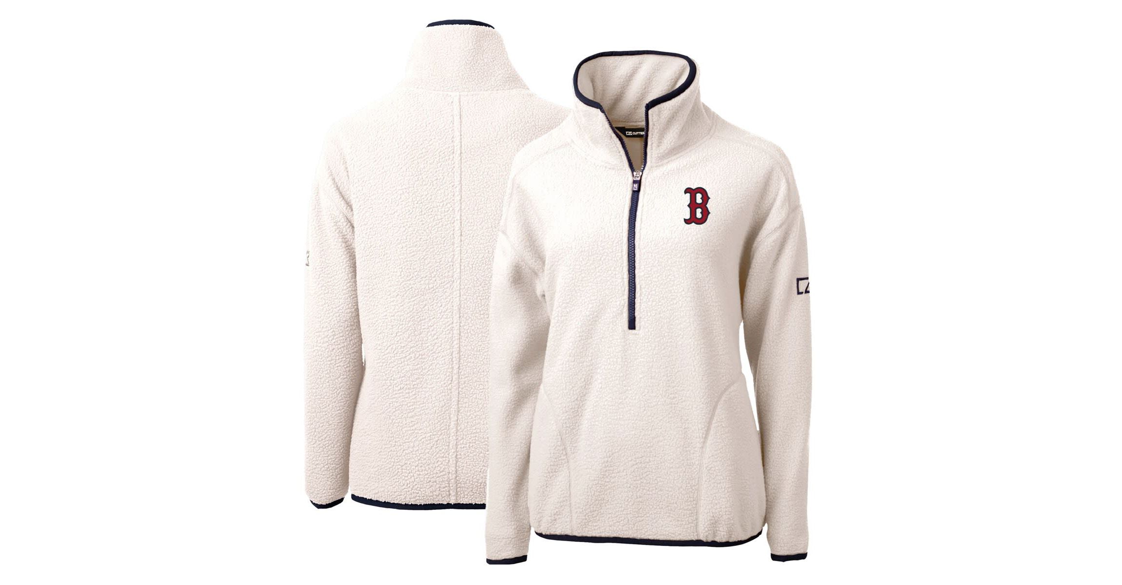 Boston Red Sox MLB Boston Sox Cascade Eco Sherpa Fleece Quarter-Zip Pullover Jacket