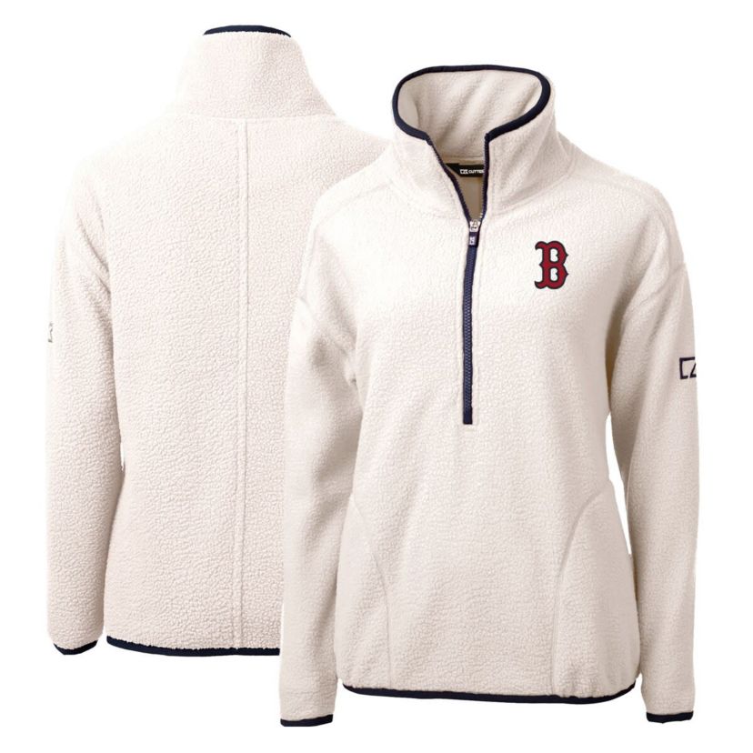 Boston Red Sox MLB Boston Sox Cascade Eco Sherpa Fleece Quarter-Zip Pullover Jacket