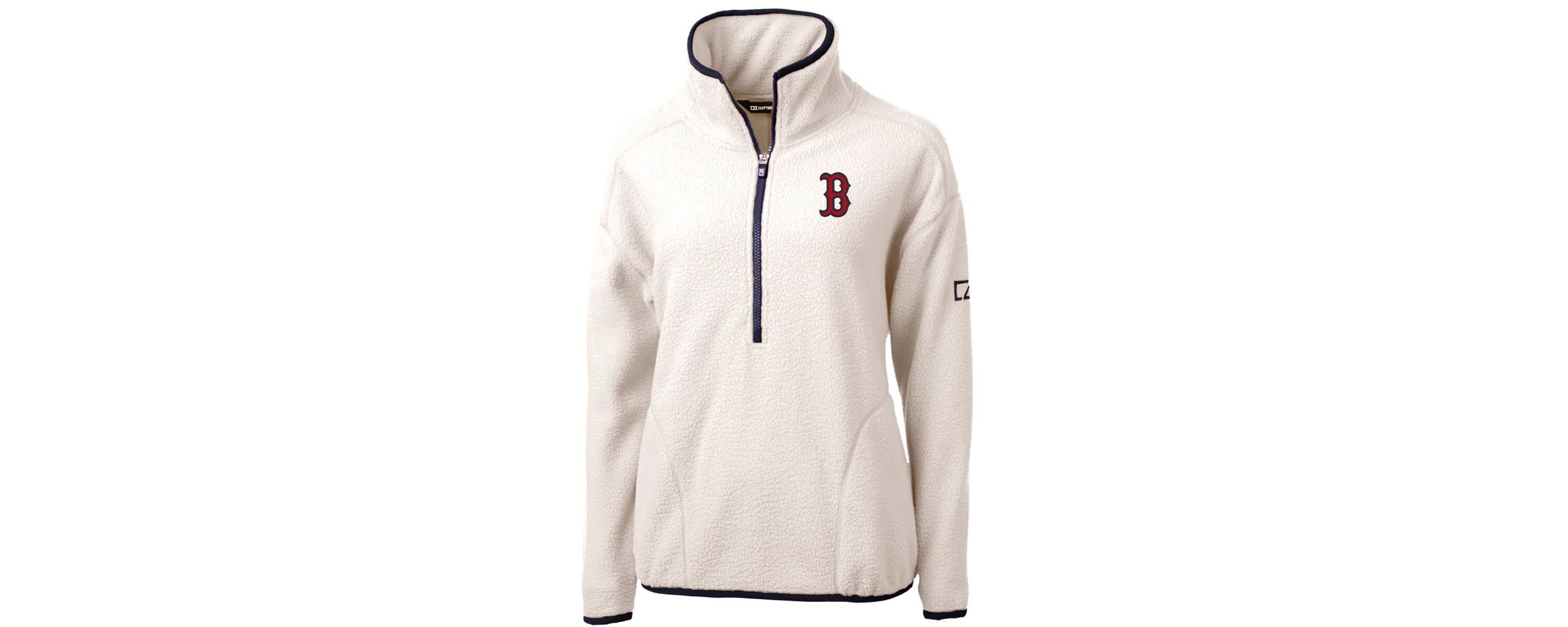 Boston Red Sox MLB Boston Sox Cascade Eco Sherpa Fleece Quarter-Zip Pullover Jacket