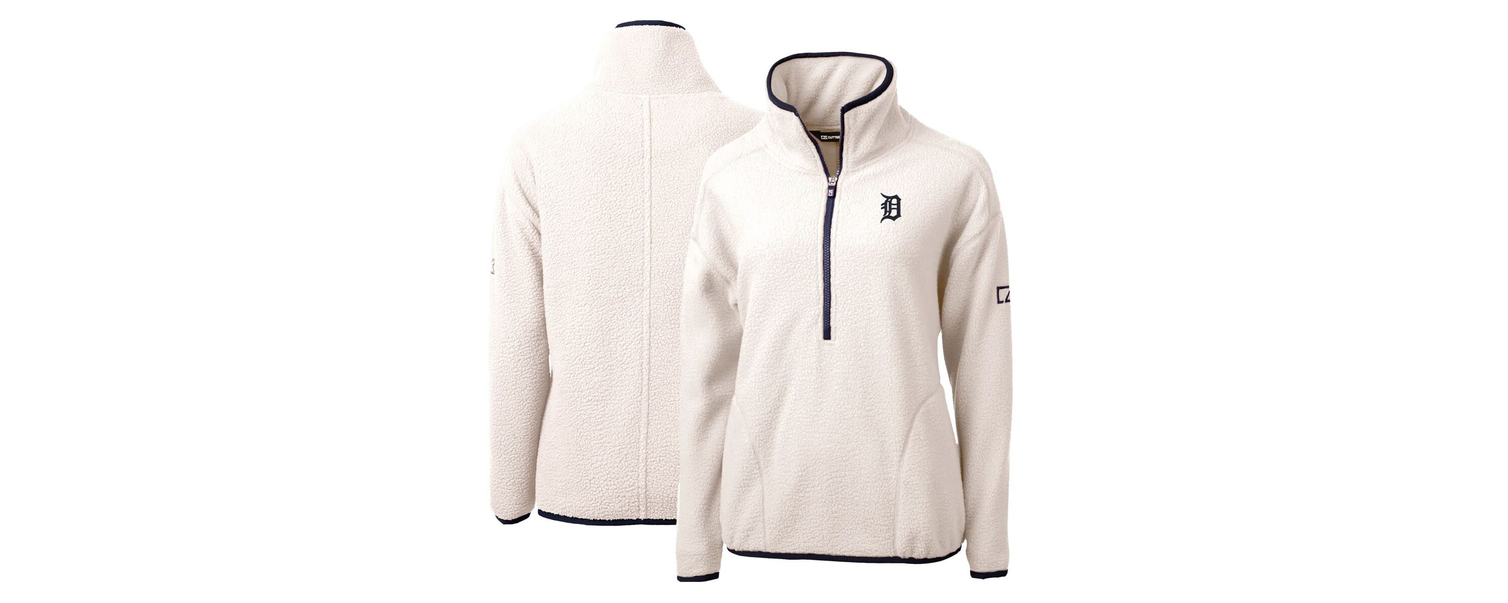 MLB Detroit Tigers Cascade Eco Sherpa Fleece Quarter-Zip Pullover Jacket