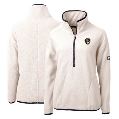 MLB Milwaukee Brewers Cascade Eco Sherpa Fleece Quarter-Zip Pullover Jacket