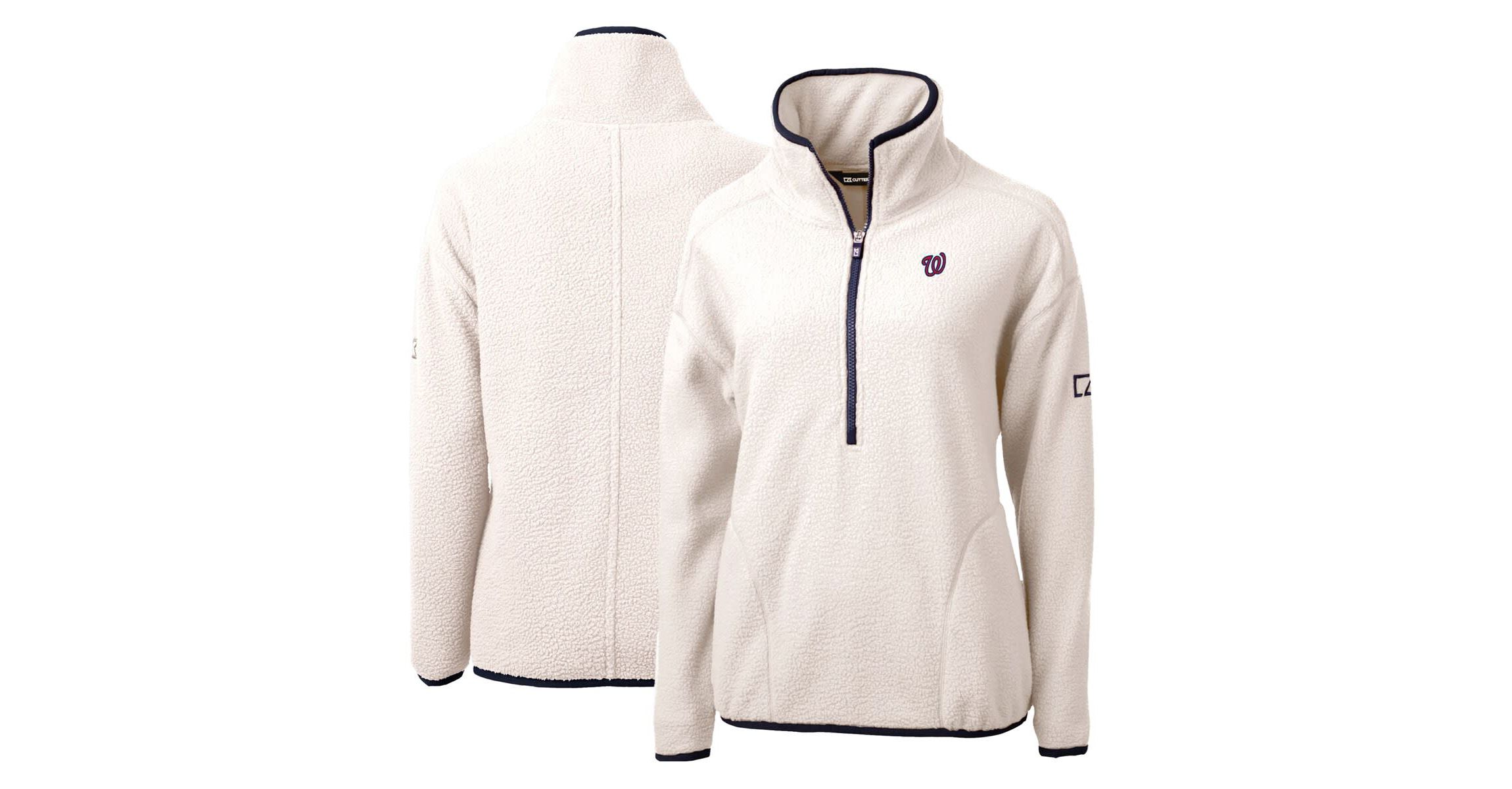 MLB Washington Nationals Cascade Eco Sherpa Fleece Quarter-Zip Pullover Jacket