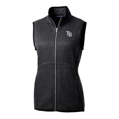 MLB Heathered Tampa Bay Rays Mainsail Sweater-Knit Full-Zip Vest