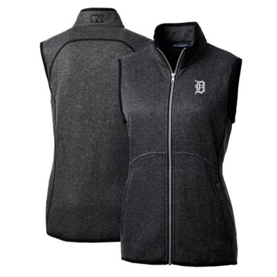 MLB Heathered Detroit Tigers Mainsail Sweater-Knit Full-Zip Vest