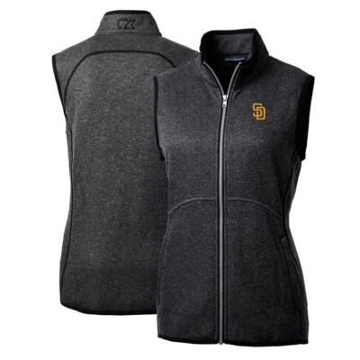 MLB Heathered San Diego Padres Mainsail Sweater-Knit Full-Zip Vest