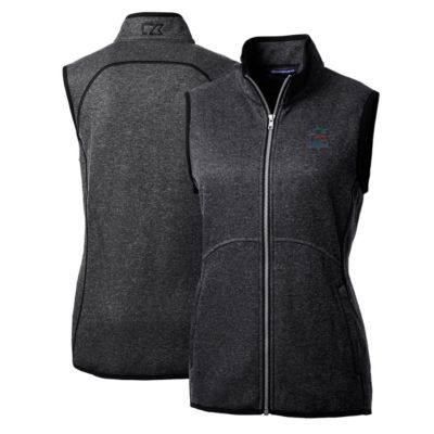 MLB Heathered Miami Marlins Mainsail Sweater-Knit Full-Zip Vest