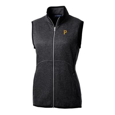 MLB Heathered Pittsburgh Pirates Mainsail Sweater-Knit Full-Zip Vest