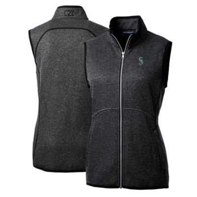 MLB Heathered Seattle Mariners Mainsail Sweater-Knit Full-Zip Vest