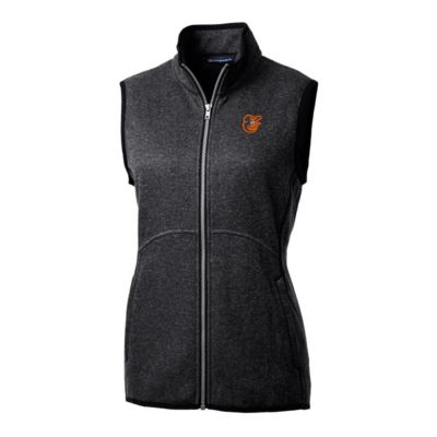 MLB Heathered Baltimore Orioles Mainsail Sweater-Knit Full-Zip Vest