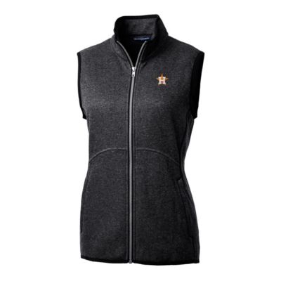 MLB Heathered Houston Astros Mainsail Sweater-Knit Full-Zip Vest