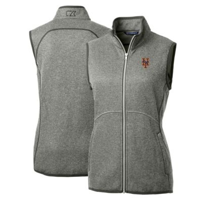 MLB Heathered New York Mets Mainsail Sweater-Knit Full-Zip Vest