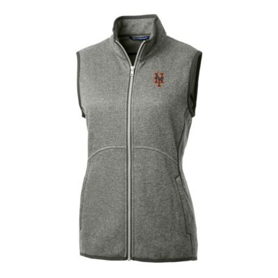 MLB Heathered New York Mets Mainsail Sweater-Knit Full-Zip Vest