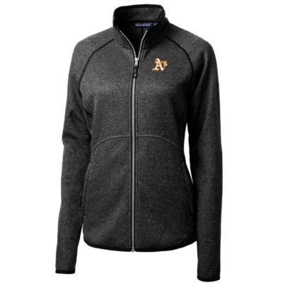 MLB Heathered Oakland Athletics Mainsail Sweater-Knit Full-Zip Jacket