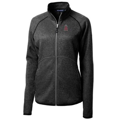 MLB Heathered Los Angeles Angels Mainsail Sweater-Knit Full-Zip Jacket