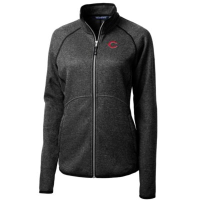 MLB Heathered Cincinnati Reds Mainsail Sweater-Knit Full-Zip Jacket