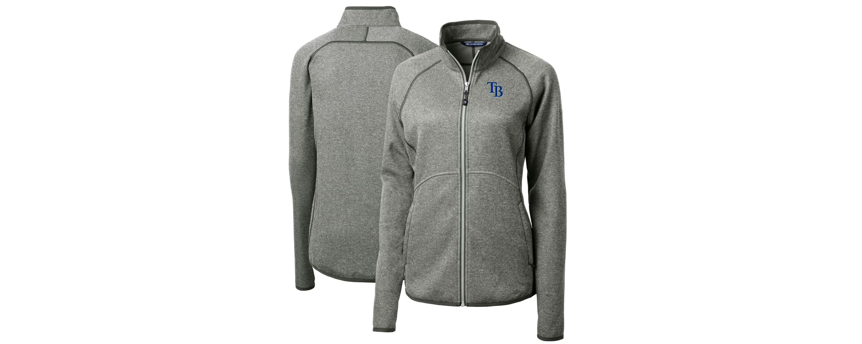 MLB Heathered Tampa Bay Rays Mainsail Sweater-Knit Full-Zip Jacket