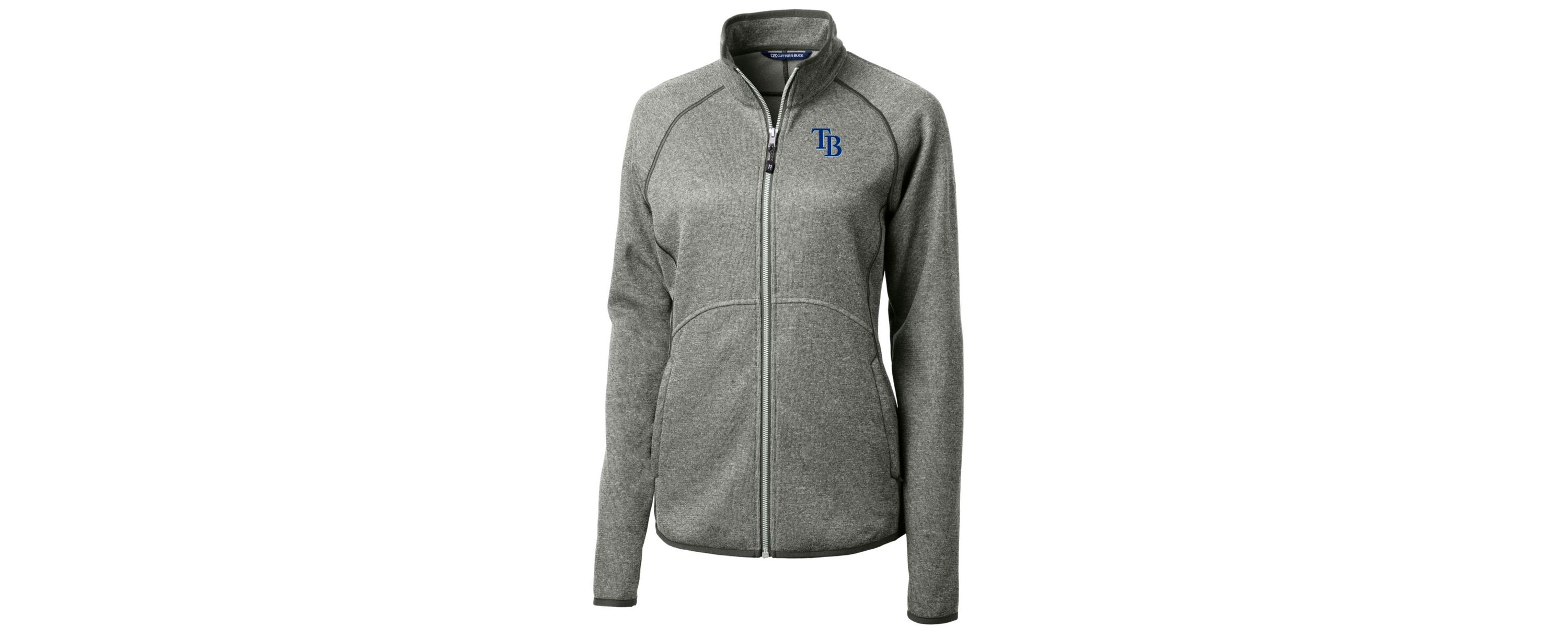 MLB Heathered Tampa Bay Rays Mainsail Sweater-Knit Full-Zip Jacket
