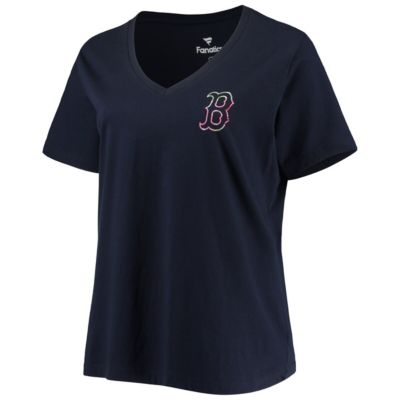 Boston Red Sox MLB Plus #1 Mom 2-Hit V-Neck T-Shirt