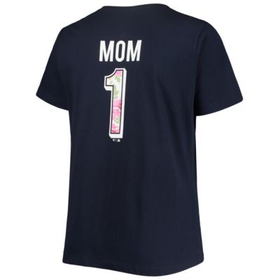 Boston Red Sox MLB Plus #1 Mom 2-Hit V-Neck T-Shirt