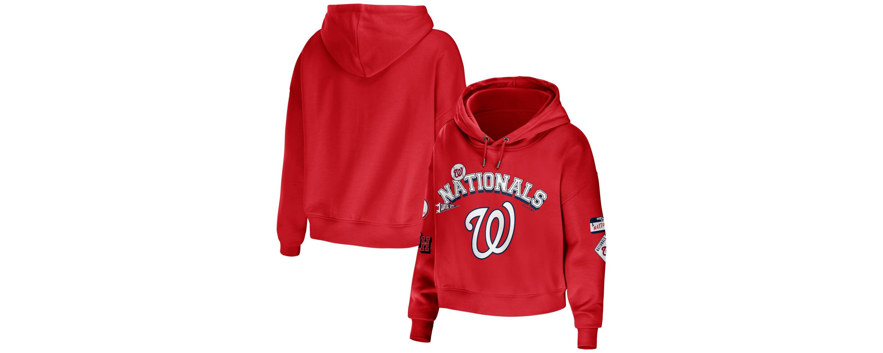 MLB Washington Nationals Modest Patches Cropped Pullover Hoodie