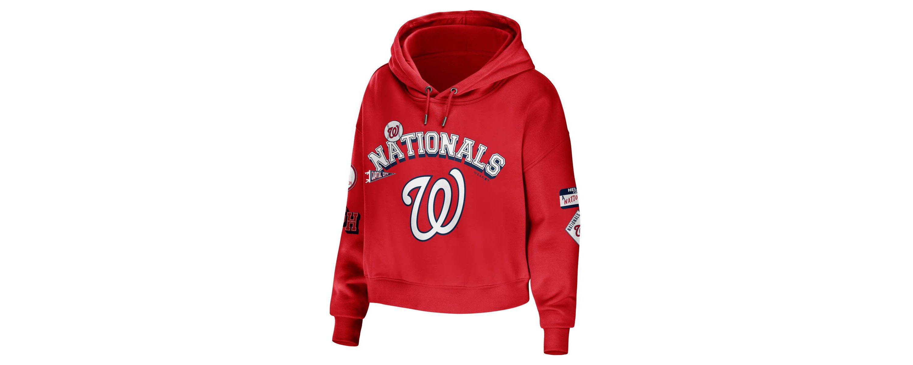 MLB Washington Nationals Modest Patches Cropped Pullover Hoodie
