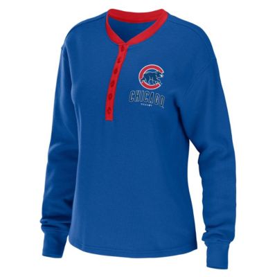 MLB Chicago Cubs Waffle Henley Long Sleeve T-Shirt
