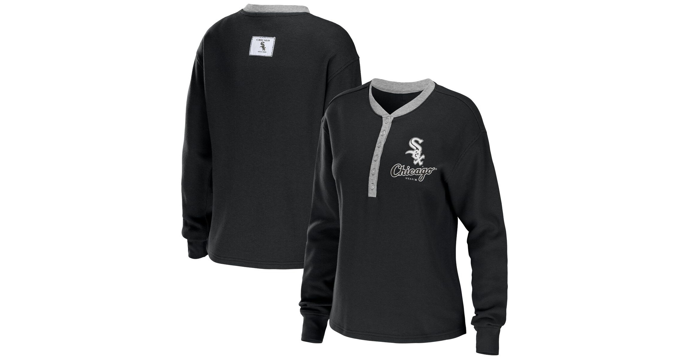 Chicago White Sox MLB Chicago Sox Waffle Henley Long Sleeve T-Shirt
