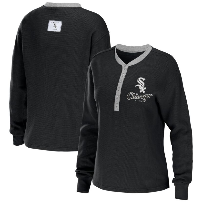 Chicago White Sox MLB Chicago Sox Waffle Henley Long Sleeve T-Shirt
