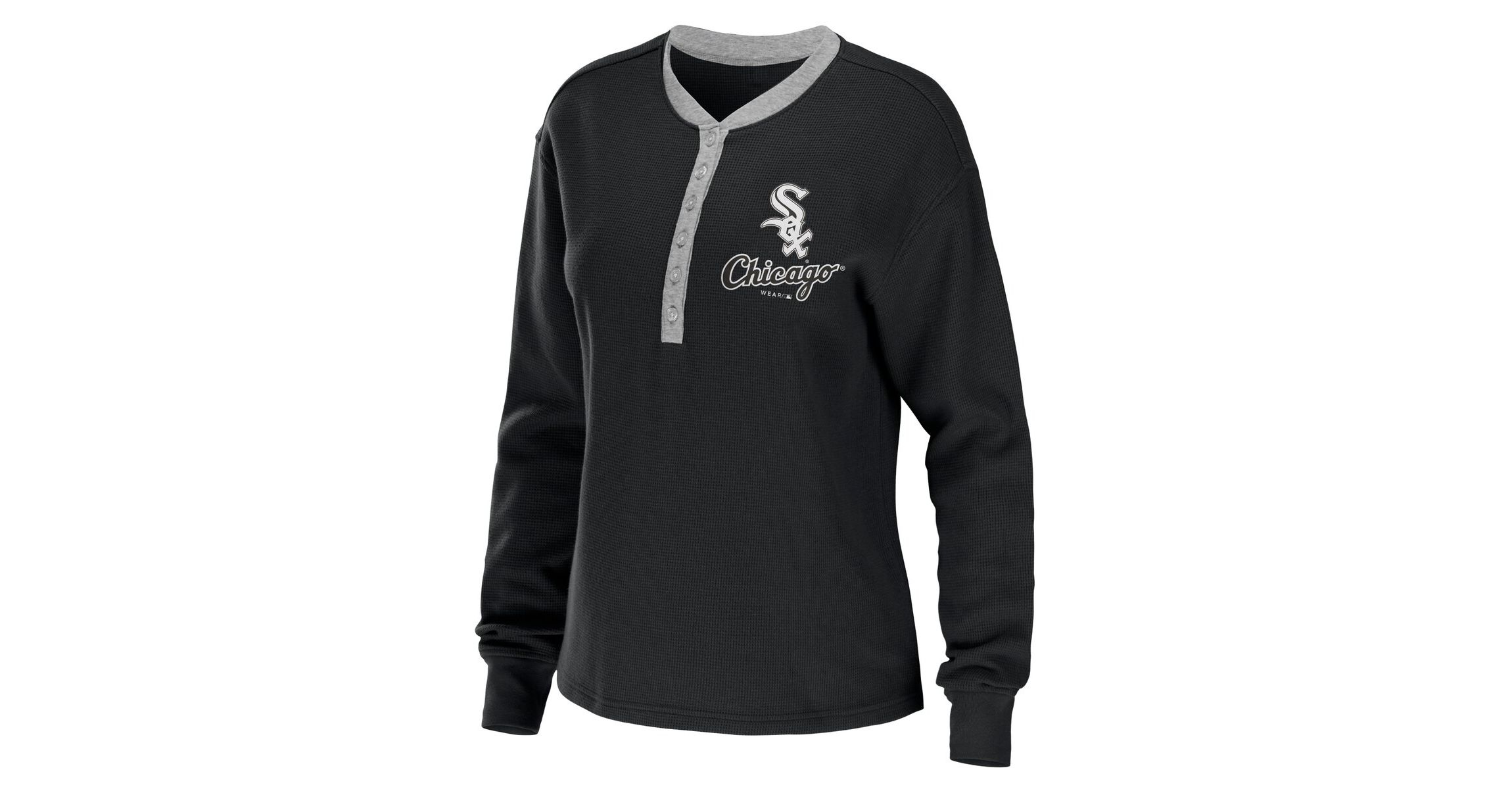 Chicago White Sox MLB Chicago Sox Waffle Henley Long Sleeve T-Shirt