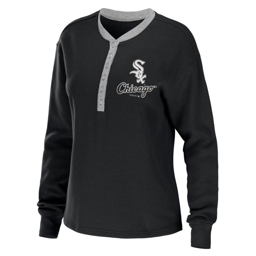 Chicago White Sox MLB Chicago Sox Waffle Henley Long Sleeve T-Shirt