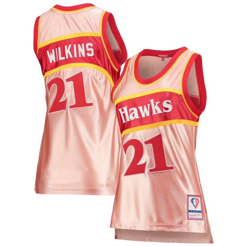 NBA Dominique Wilkins Atlanta Hawks 75th Anniversary Rose 1986 Swingman Jersey