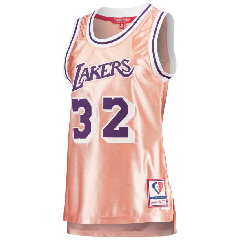 NBA Magic Johnson Los Angeles Lakers 75th Anniversary Rose 1984 Swingman Jersey