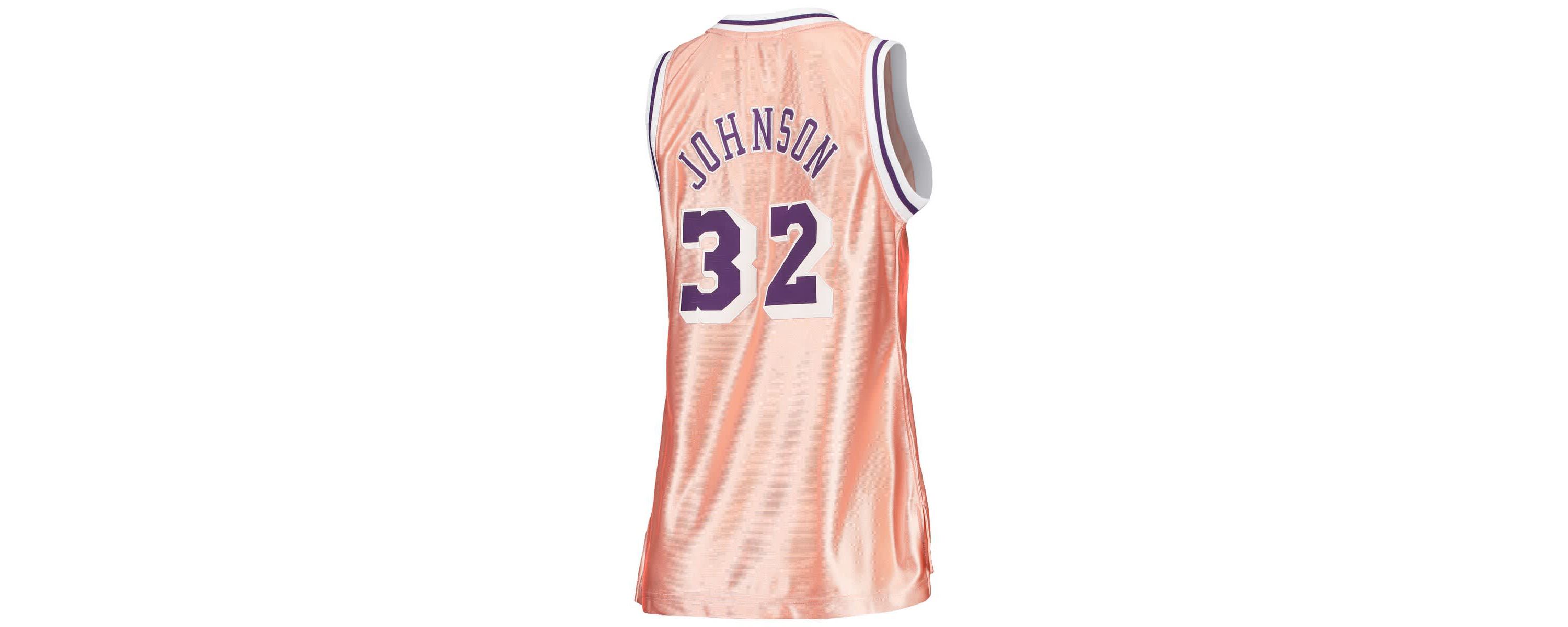 NBA Magic Johnson Los Angeles Lakers 75th Anniversary Rose 1984 Swingman Jersey