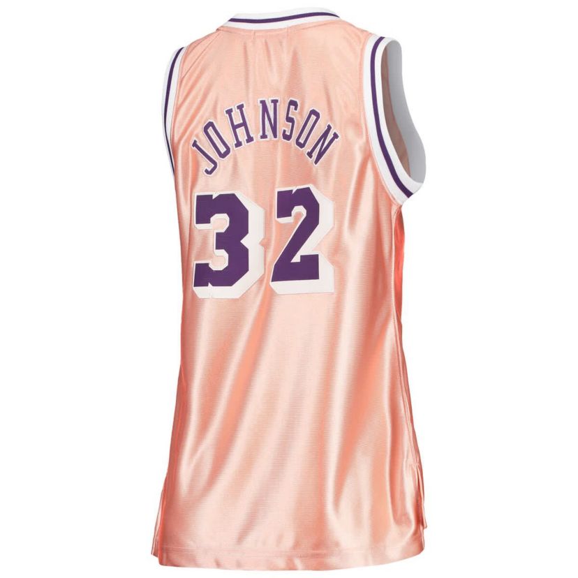NBA Magic Johnson Los Angeles Lakers 75th Anniversary Rose 1984 Swingman Jersey