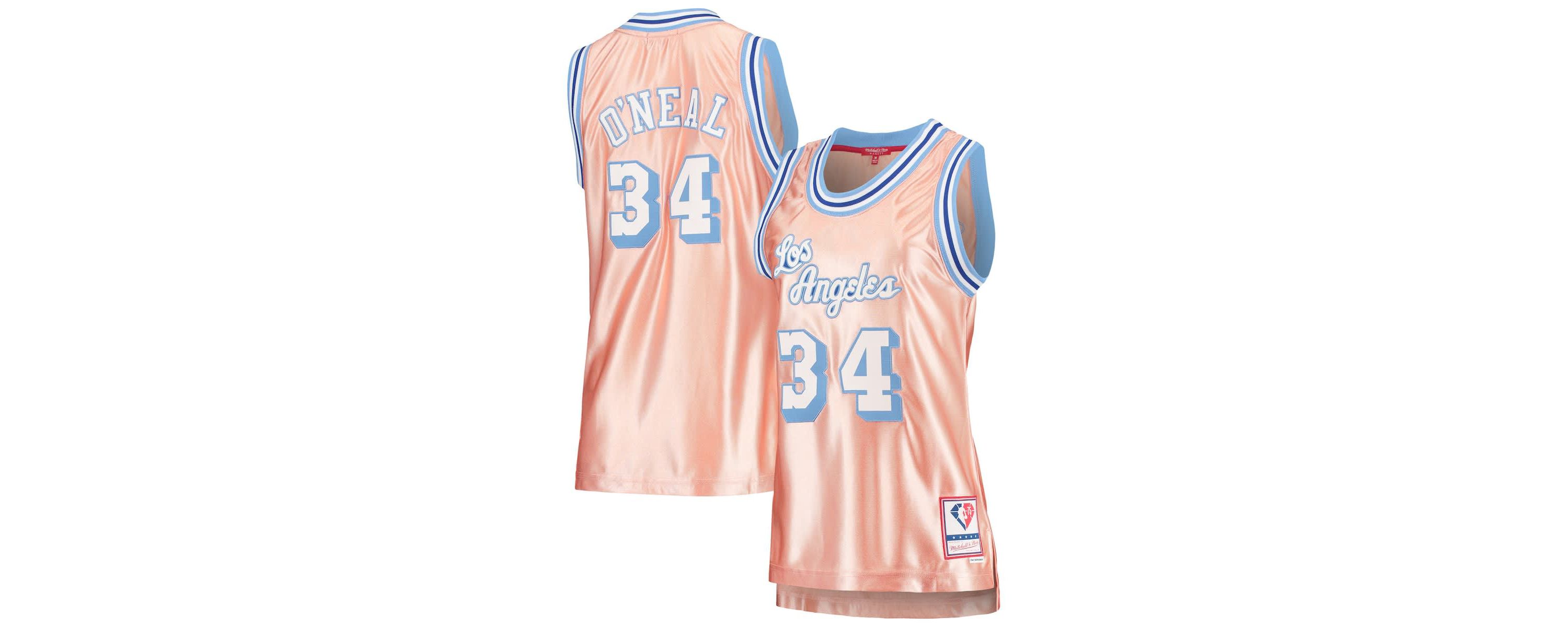 NBA Shaquille ONeal Los Angeles Lakers 75th Anniversary Rose 1996 Swingman Jersey