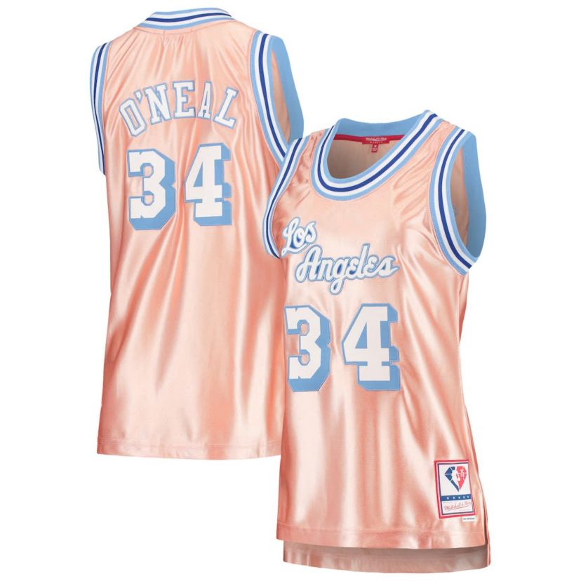 NBA Shaquille ONeal Los Angeles Lakers 75th Anniversary Rose 1996 Swingman Jersey