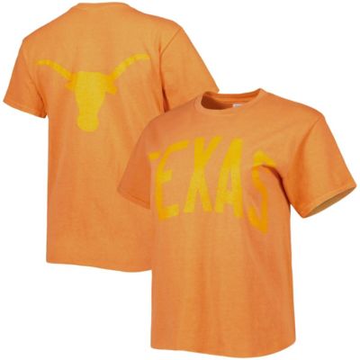 NCAA Texas Texas Longhorns Vintage Tubular Hyper Bright 2-Hit Cropped T-Shirt