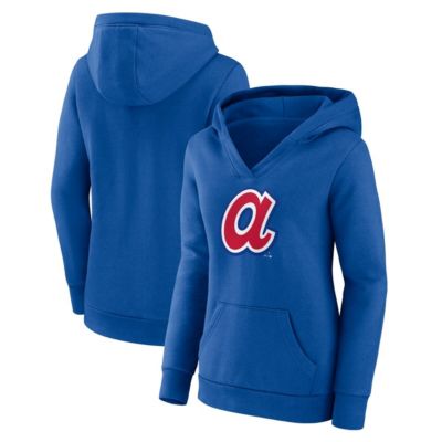 MLB Fanatics Atlanta Braves Forbes Crossover V-Neck Pullover Hoodie