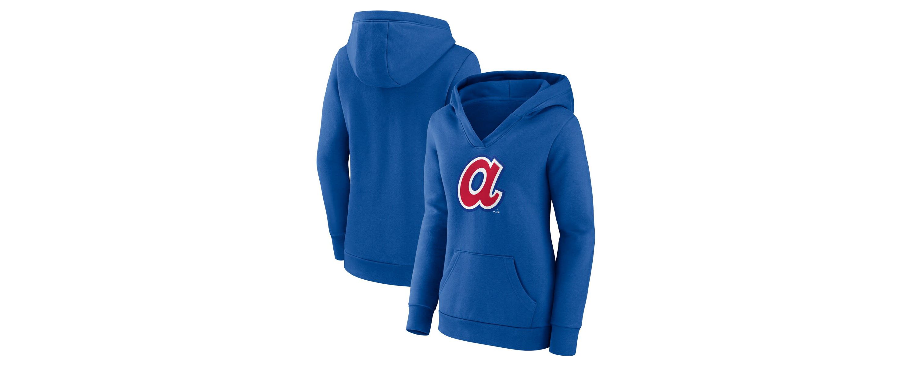 MLB Fanatics Atlanta Braves Forbes Crossover V-Neck Pullover Hoodie