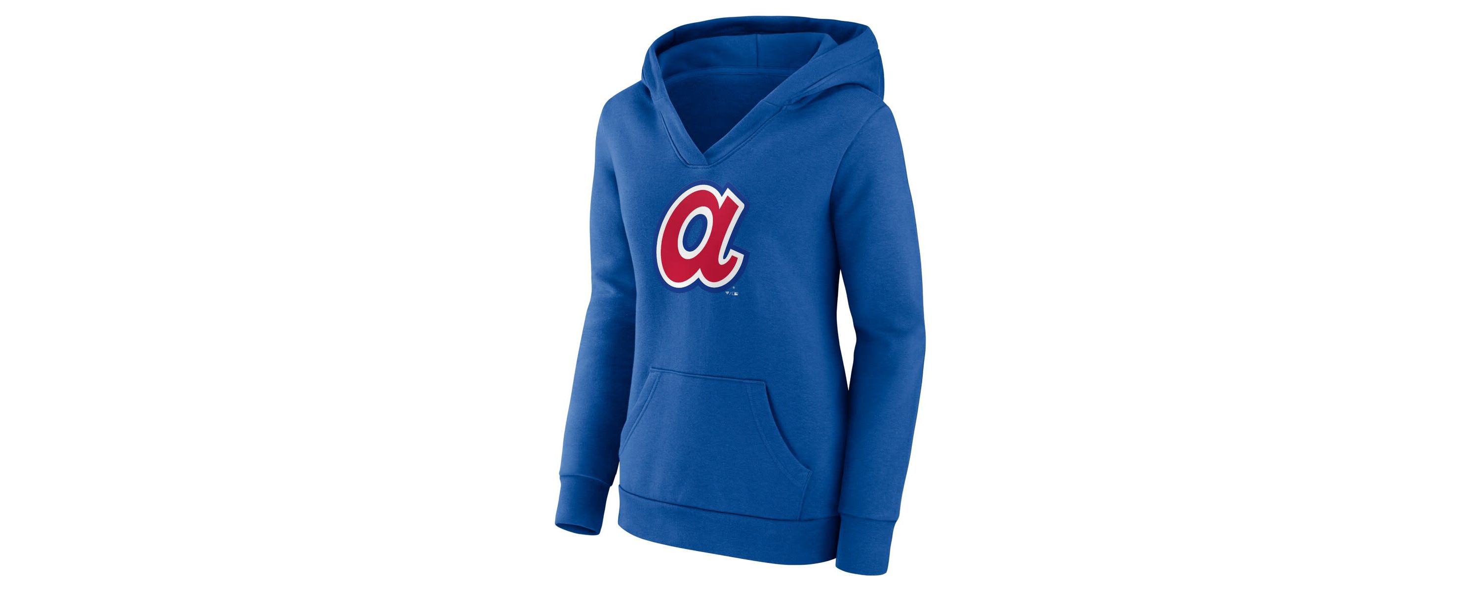 MLB Fanatics Atlanta Braves Forbes Crossover V-Neck Pullover Hoodie