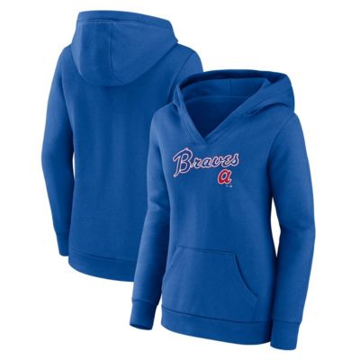 MLB Fanatics Atlanta Braves Wahconah Crossover V-Neck Pullover Hoodie