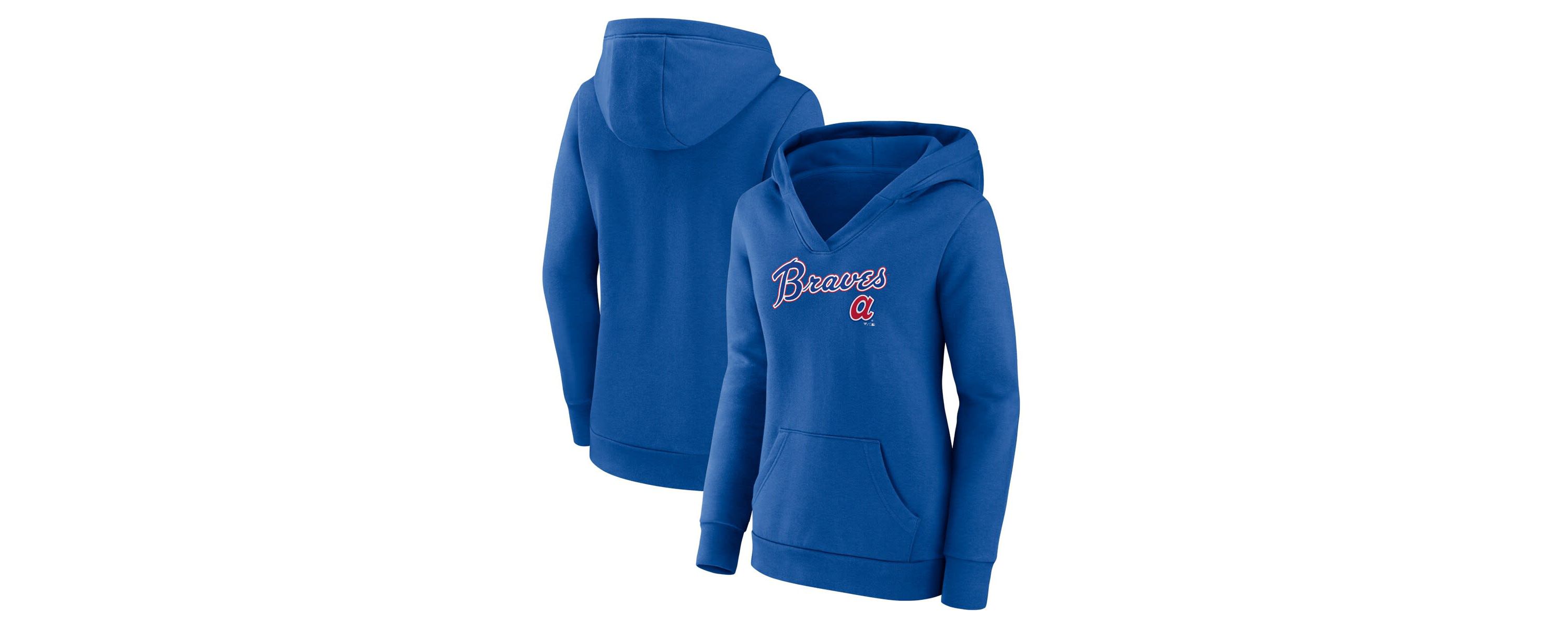 MLB Fanatics Atlanta Braves Wahconah Crossover V-Neck Pullover Hoodie