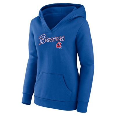 MLB Fanatics Atlanta Braves Wahconah Crossover V-Neck Pullover Hoodie