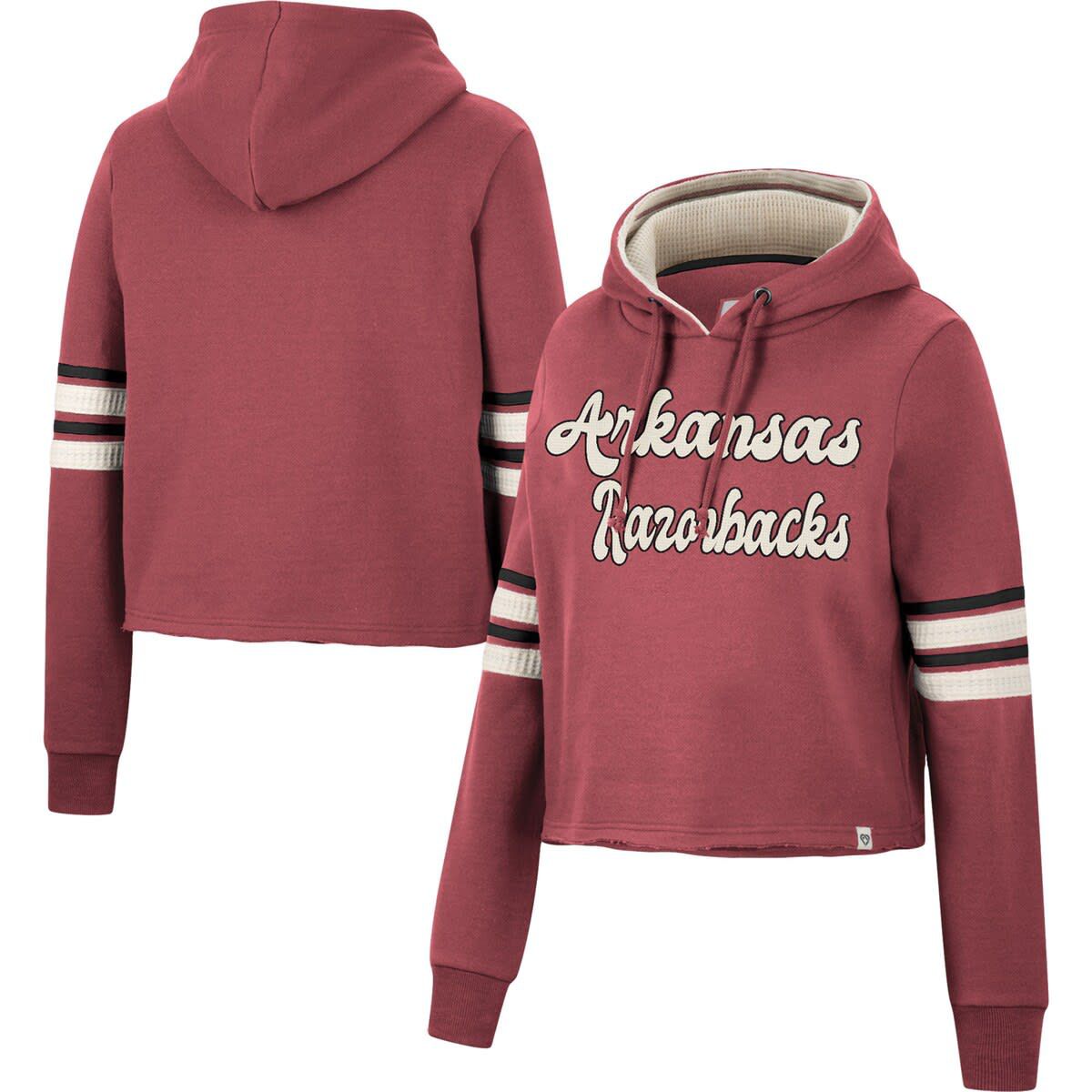 NCAA Arkansas Razorbacks Retro Cropped Pullover Hoodie